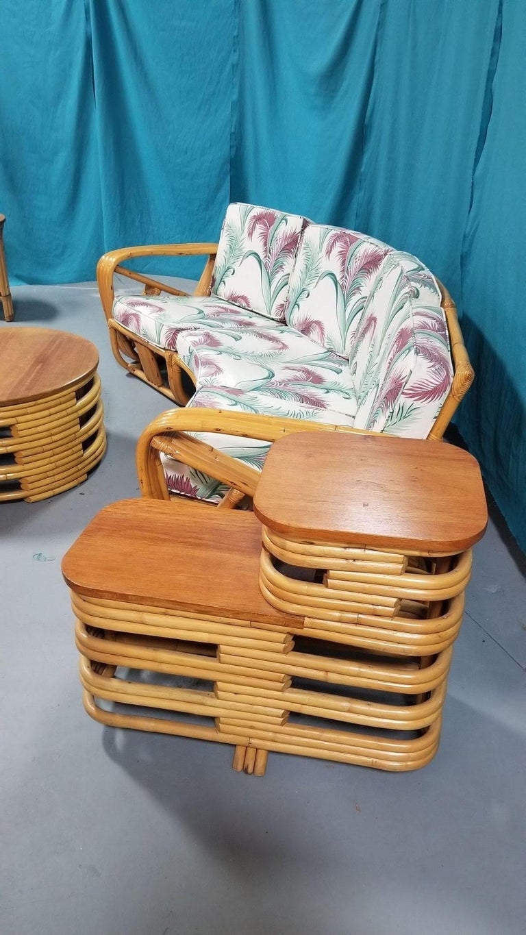 Ficks Reed Restored Rattan Livingroom Set - Corner Sofa, Coffee & Side Table