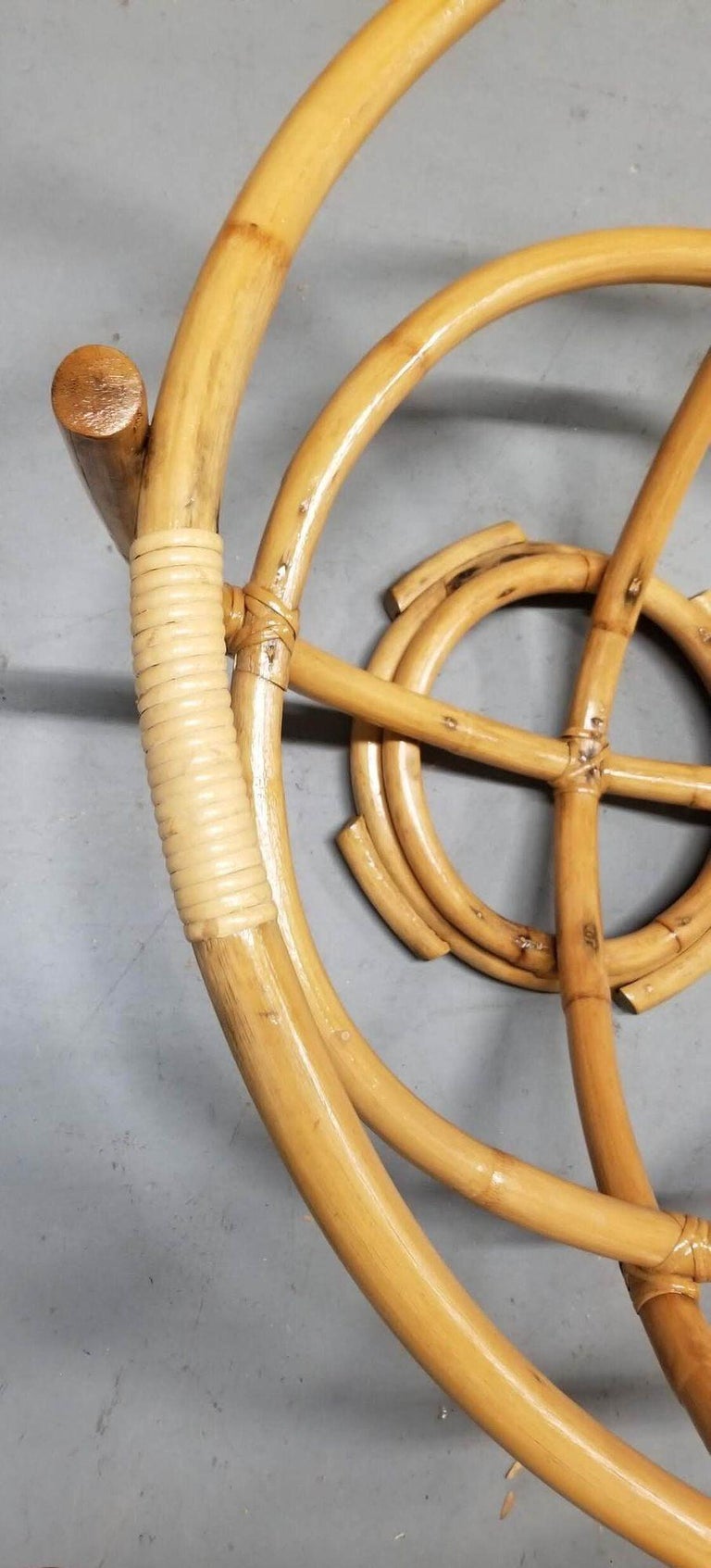 Restored Rattan Glass Top Coffee Table