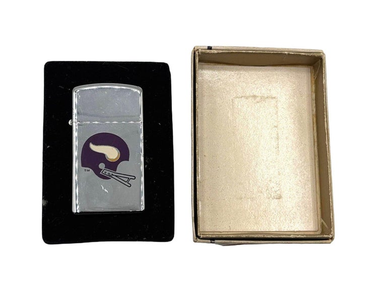 1970s Minnesota Vikings Vintage Zippo Slim Lighter with Original Box