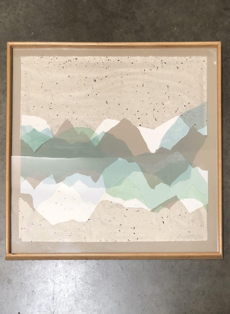 Framed Canvas Art Mountian Peaks Collage Artwork Print