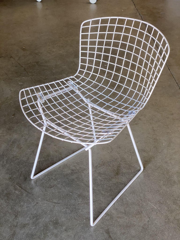 White Wire Side Chair by Harry Bertoia for Knoll, Pair Circa 1952