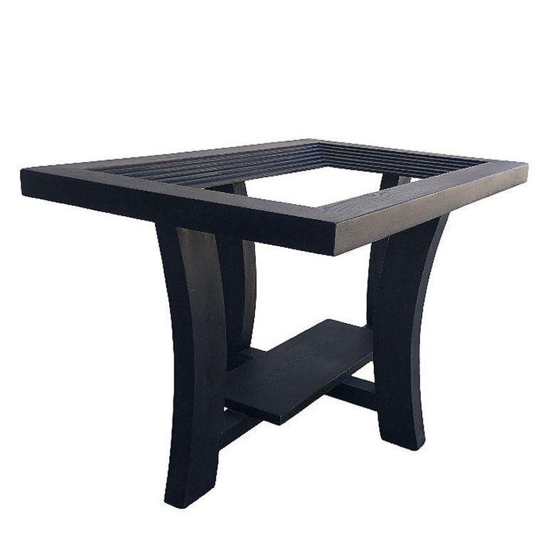 Paul Frankl Black Stepped Side Table for Brown Saltman