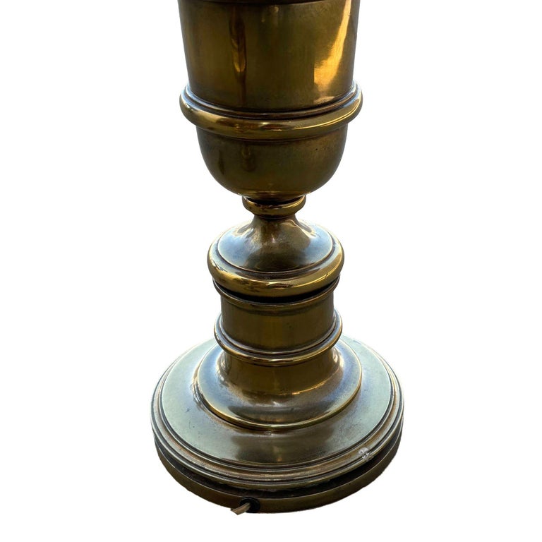Hollywood Regency Brass Stiffel Style Table Lamp w/ Shade