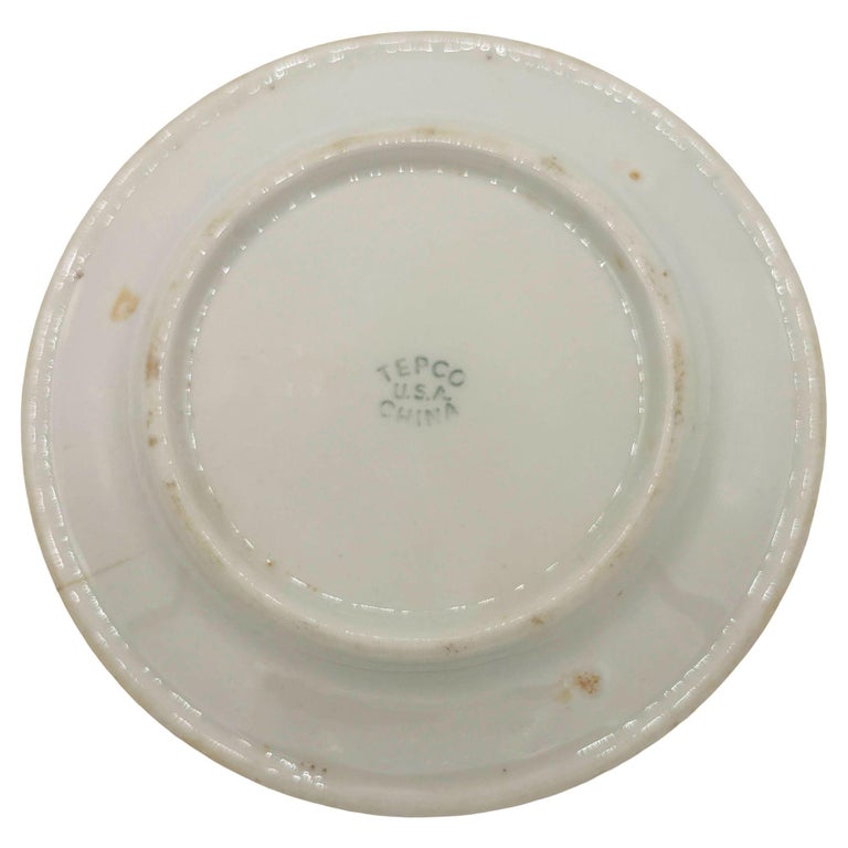 Mid-Century Green Hawaiian Hibiscus Dinner Plate by TEPCO Wallace China