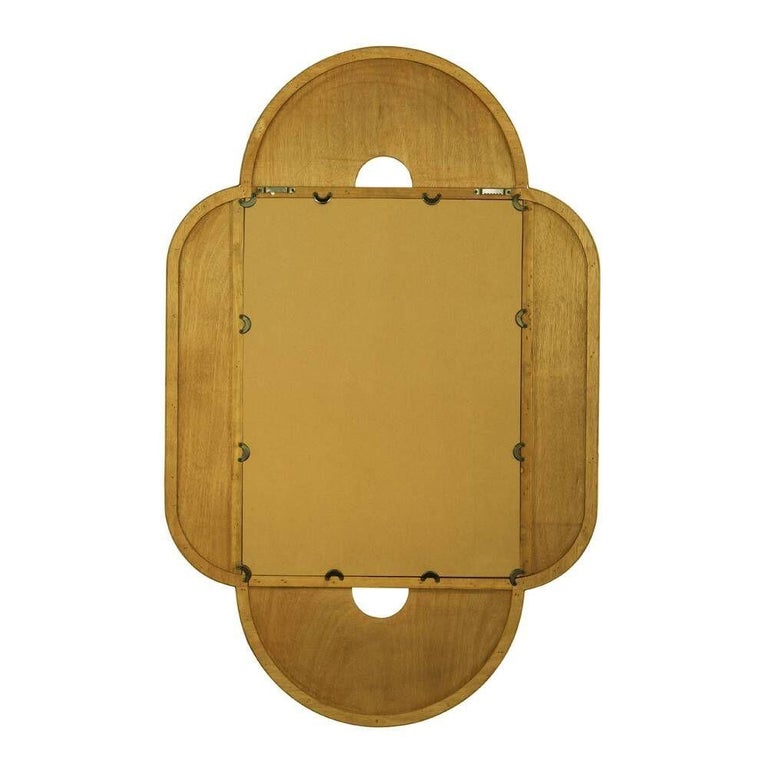 Large 47"x 30" Italian Restored Streamline Split Reed Rattan Arched Wall Mirror