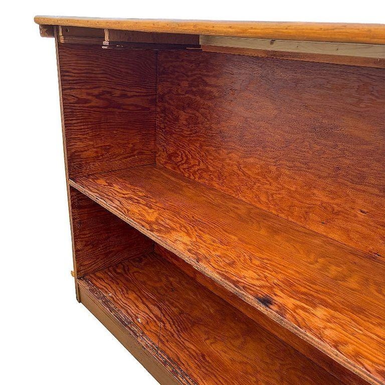 Restored Mid-century Rattan & Mahogany Bar w/ Foot Rest