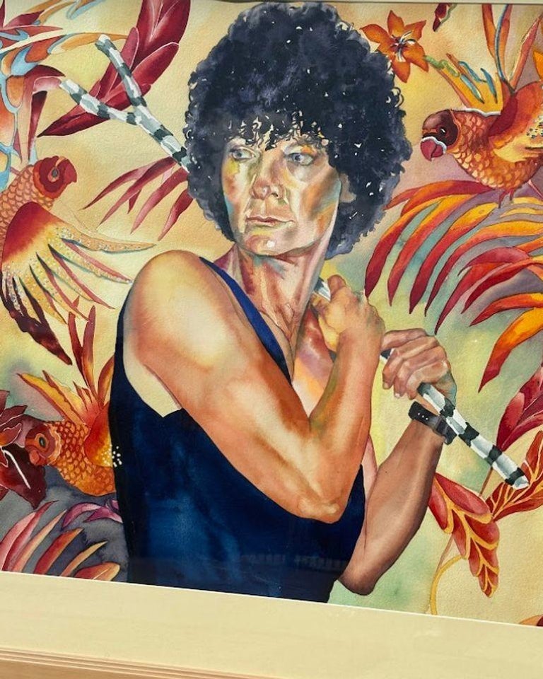 Original Watercolor on Paper Portrait Painting by Edee Joppich