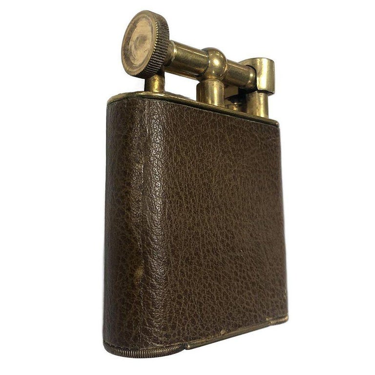 "The Classic Lighter" Brass& Leather Jumbo Tabletop Lighter