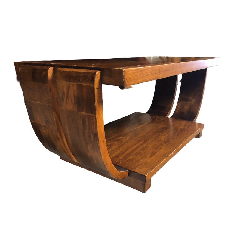 Geometric Art Deco Coffee Table by Gilbert Rohde for Brown Saltman