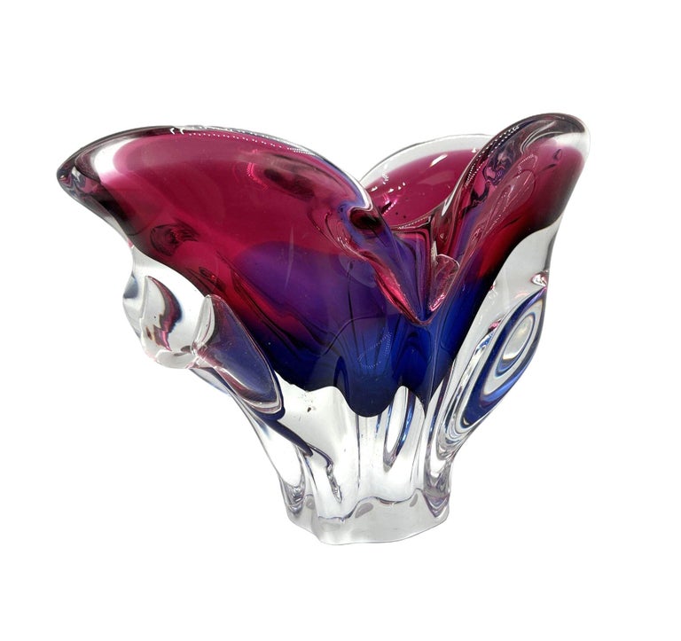 Mid-Century Art Glass Bowl Attributed to Josef Hospodka Czechoslovakia