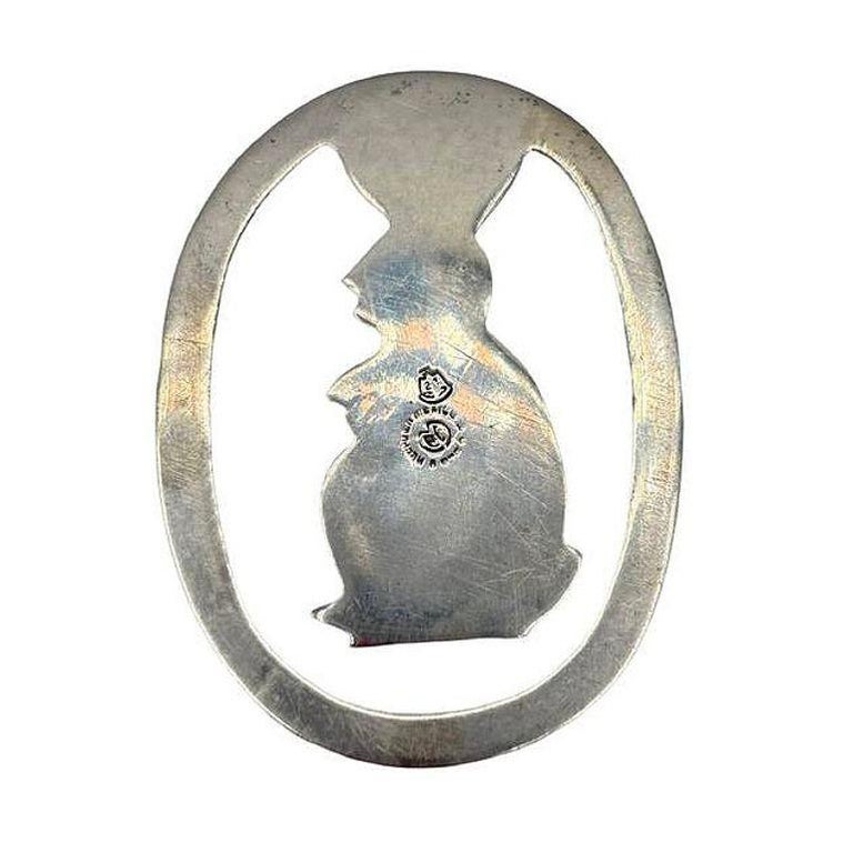 Vintage Hand Etched Taxco 925 Sterling Silver Bunny Rabbit Bookmark