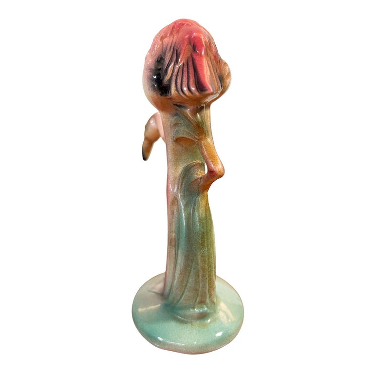 Mid-century "Hunting" Pink Flamingo Ceramic Tabletop Sculpture Brad Keeler