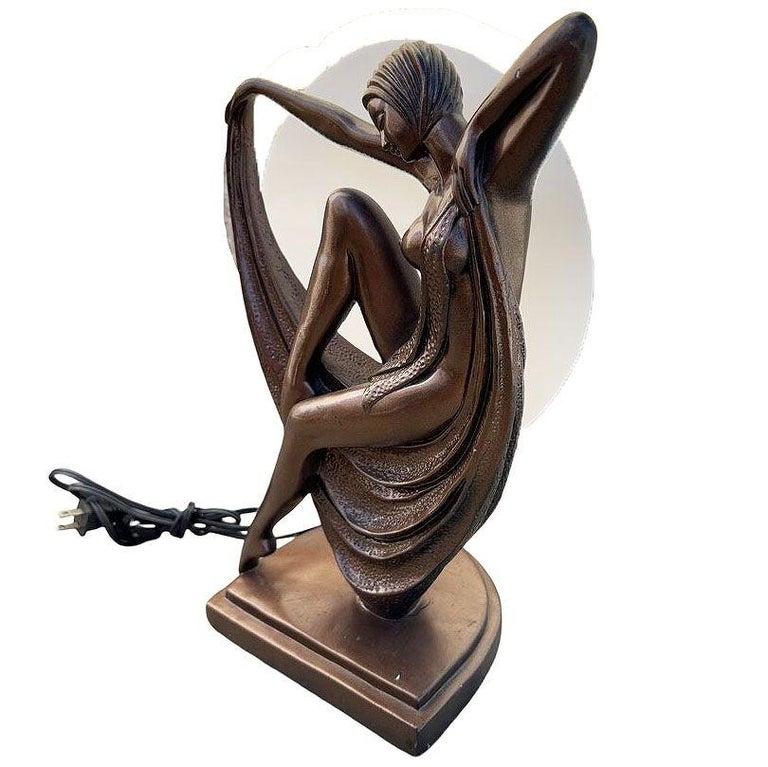 Art Deco Style Nude Flapper Lamp by Crosa for Widdop Bingham & Co Ltd