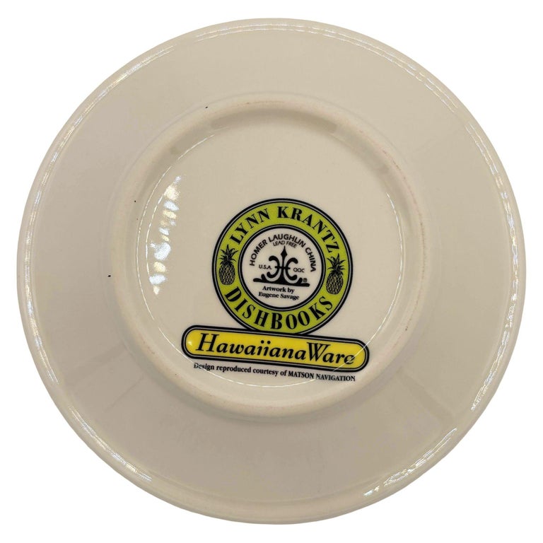 7.25" Eugene Savage "Island Feast" Red Salad Plate By Lynn Krantz Dish Books