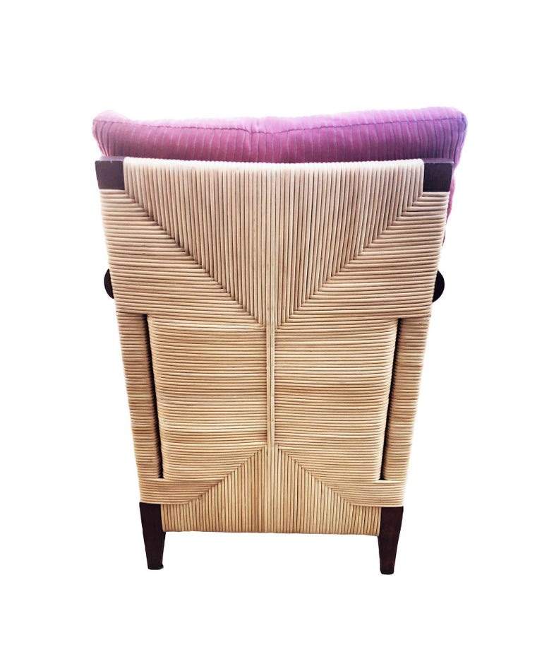 Donghia Rattan Lounge Chair & Ottoman by John Hutton, The Merbau Collection