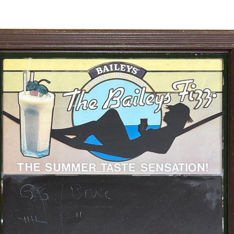 The Bailey's Fizz Female Silhouette in Hammock Chalkboard Bar Sign