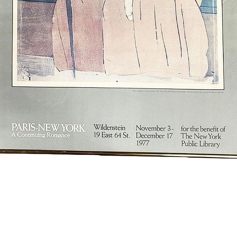 1977 Mary Cassatt In the Omnibus New York Library Art Gallery Poster, Framed