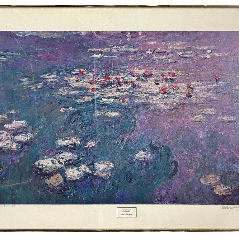 1979 Carnegie Institute "Nympheas" Lithograph Poster By Claude Monet Framed