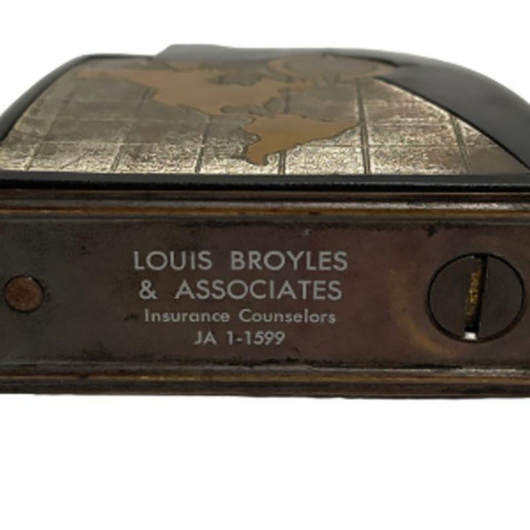 Rare Copper World Table Lighter by Broyles & Associates. circa 1964