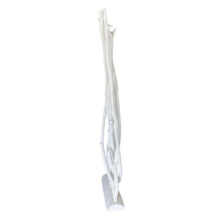 White Modernist Driftwood Floor Sculpture Room Divider