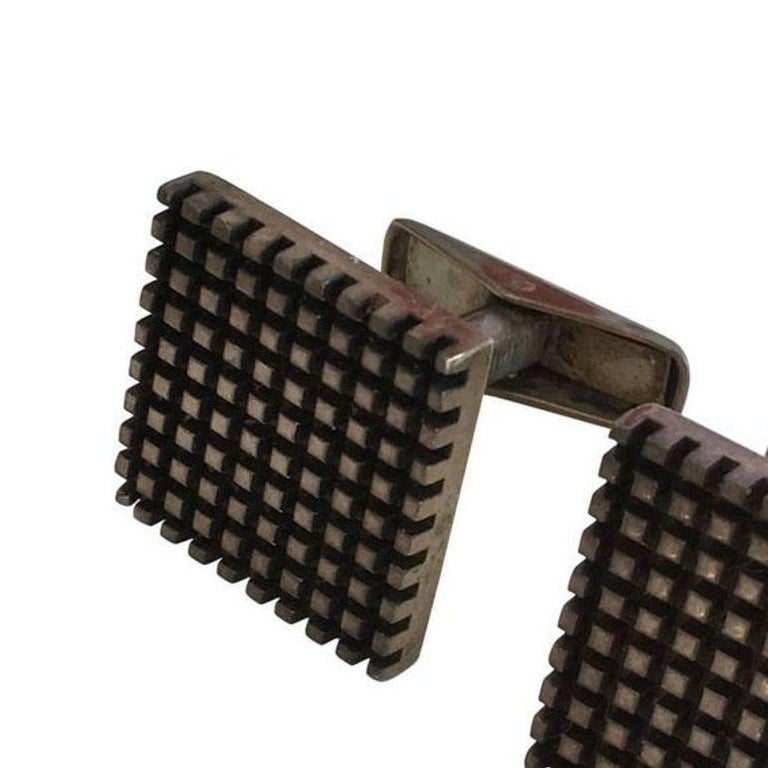 Allan Adler Sterling Silver Modernist Cufflinks, circa 1963