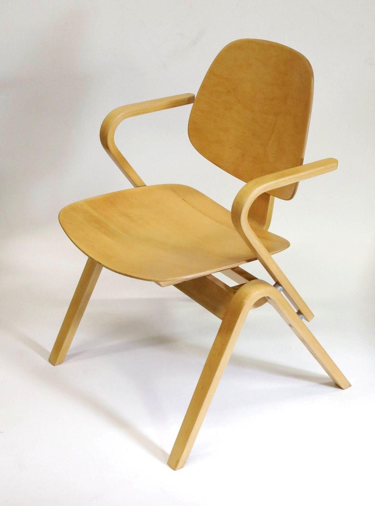 Midcentury Thonet Bent Plywood Armchairs by Joe Atkinson, Set of 5