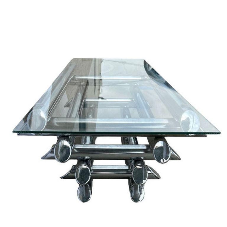 Paul Mayen Style Chrome Tubular Stacked Cocktail Table