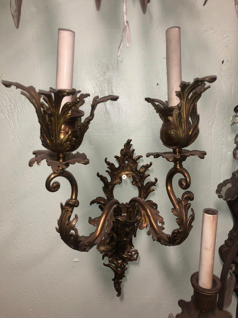 Italian Baroque Candelabra Style Wall Sconce, Pair