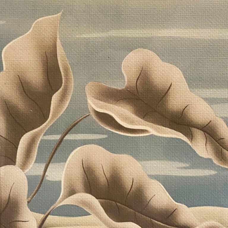 1940 Tropical Flamingo Lovers Scenic Print, by Billy Seay for Turner