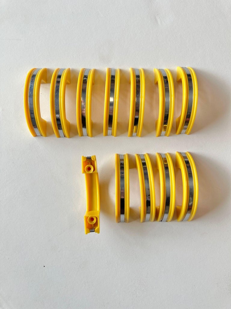 Yellow Phonic Resin Drawer/Door Pull with Aluminum Accent, Set of 23