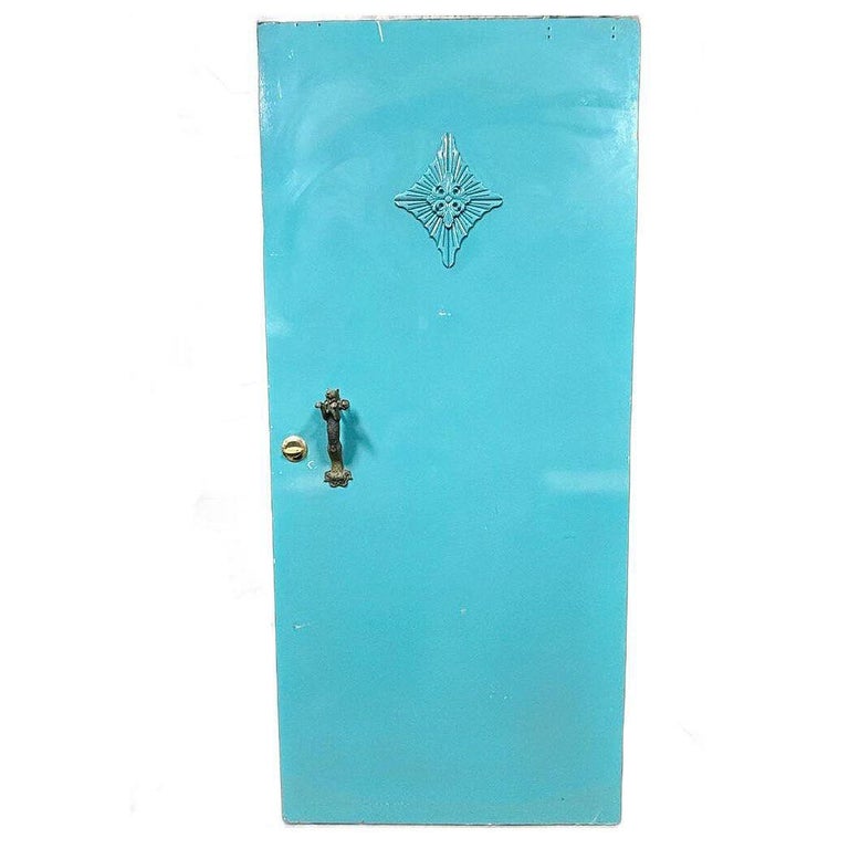 Mid-century Hollywood Regency Grand Turquoise Door w/ Custom Handles