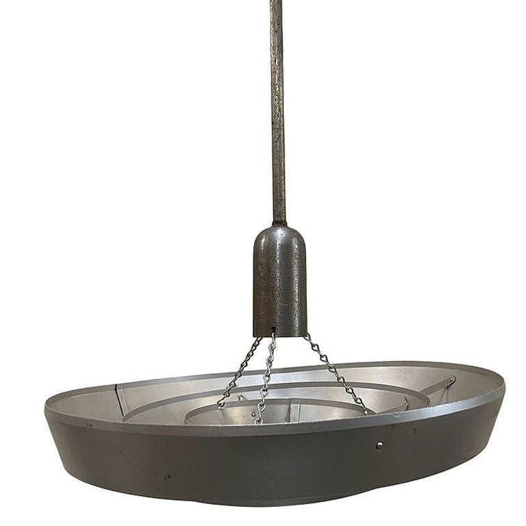 Mid-Century "Saturn" Ceiling Aluminum 19" Pendant by Kurt Versen, 16 Available