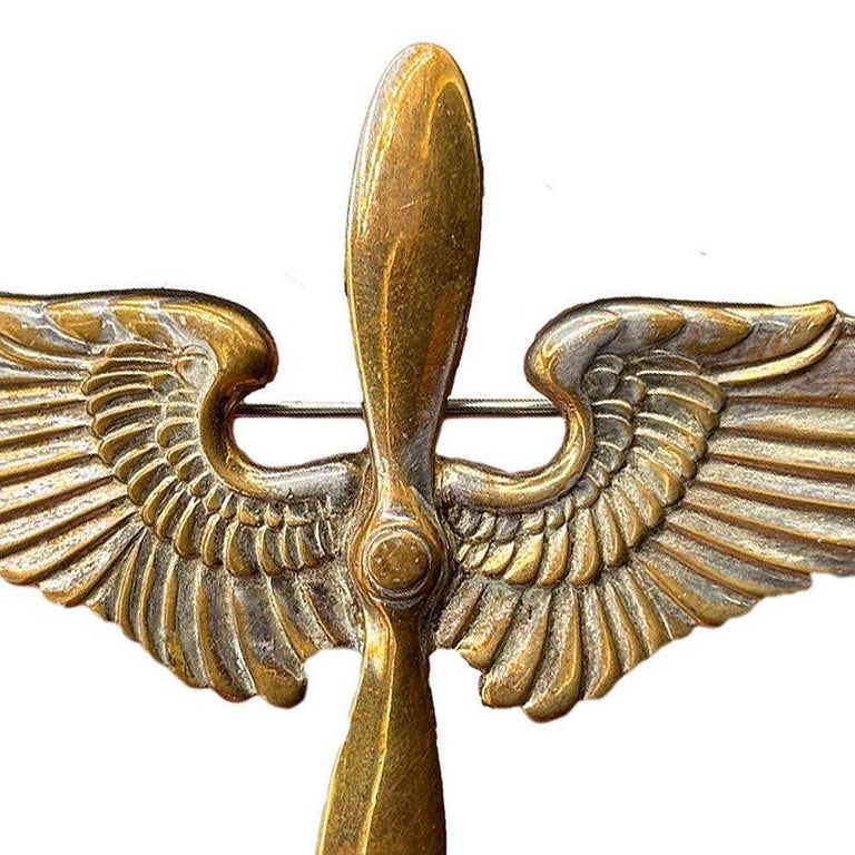 WWII USA Air Corps Force Sterling Silver Brooch Pin Badge by Meyer