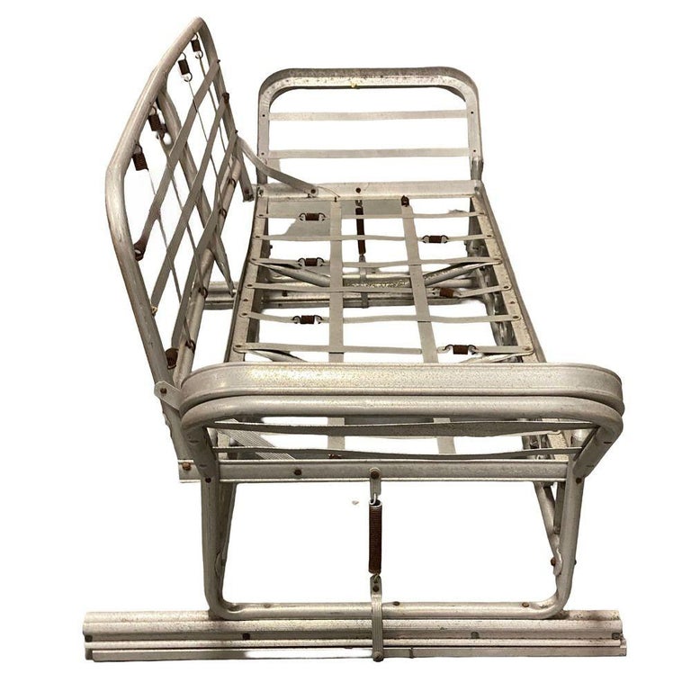 Mid-century Aluminum Patio/Outdoor Sofa Lounge/Daybed w/ Scrolling Base