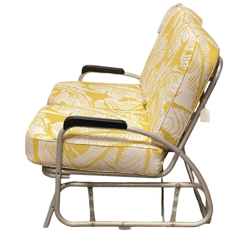Aluminum Patio/Outdoor Sled Base Rocking Slider Settee w/ Speed Arms