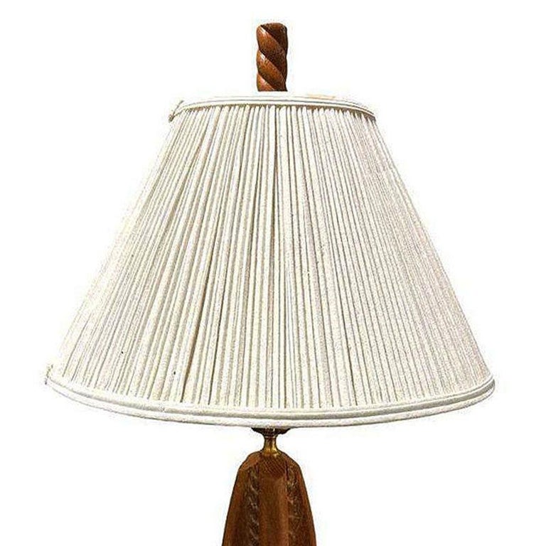 Mid-century Hand Carved Maple Wood Heifetz Syle Abstract Table Lamp