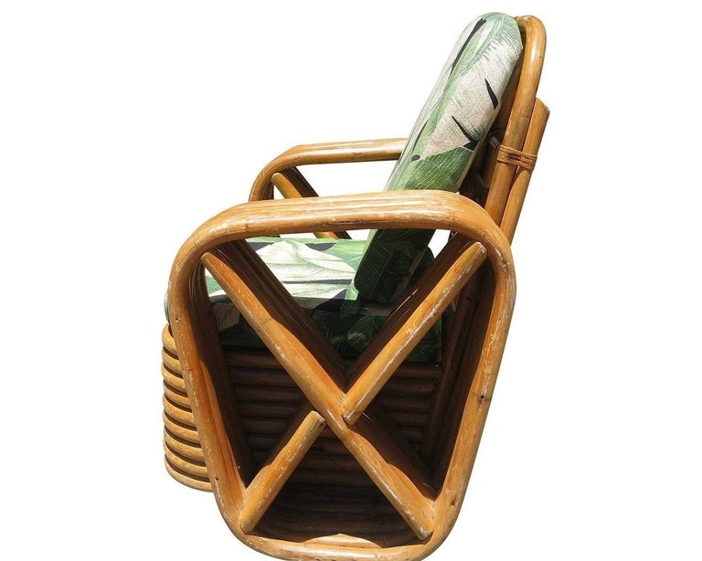 Restored Paul Frankl Square Pretzel Rattan Children's Lounge Chair