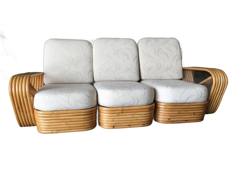 Restored Paul Frankl Style Six-Strand Square Pretzel Sectional Sofa