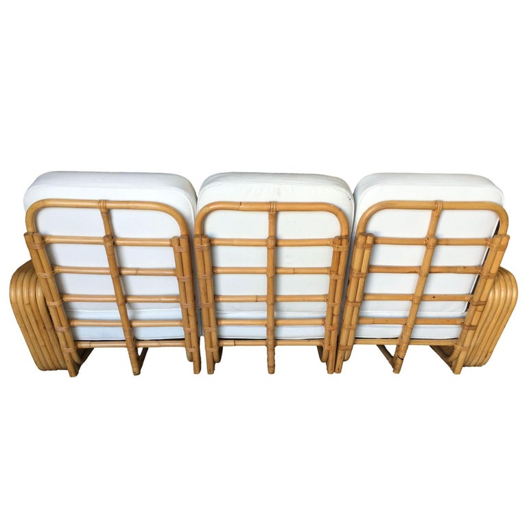 Art Deco Five-Strand Square Pretzel 3-Seater Sectional Sofa