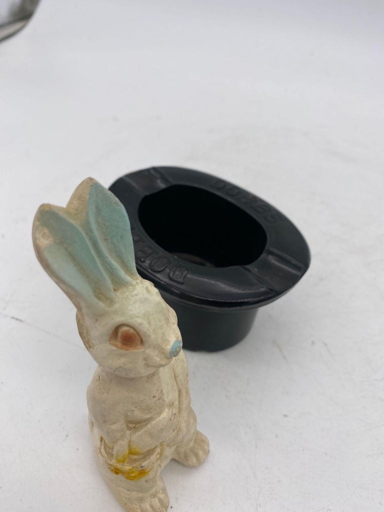 Magician Black Bunny in a Hat Rabbit Figural Collection