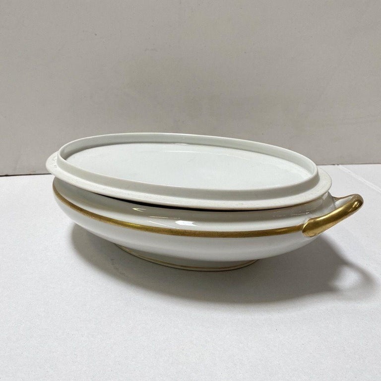 Noritake Nippon Antique Colonial Covered Vegetable Bowl with Gold Band