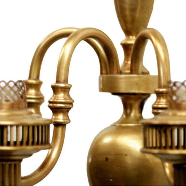 American Colonial Brass Electric Converted Oil Lamp Wall Sconce, 2 Available