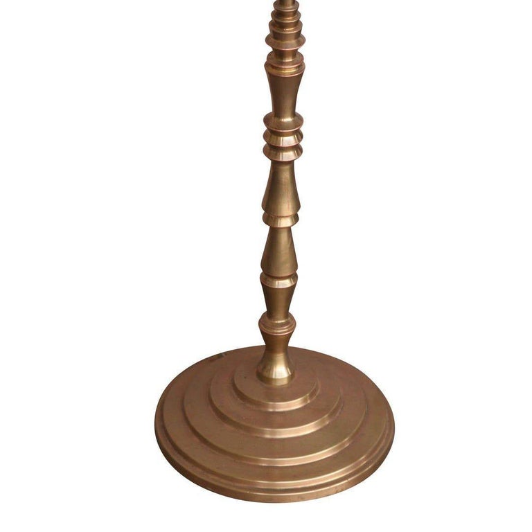 Hollywood Regency Gold-Plated Bronze Floor Lamp
