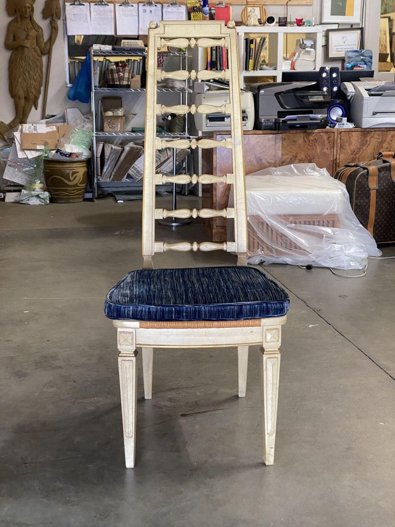 Portoro Nero Marble Dining Set with High Back Thomasville Chairs