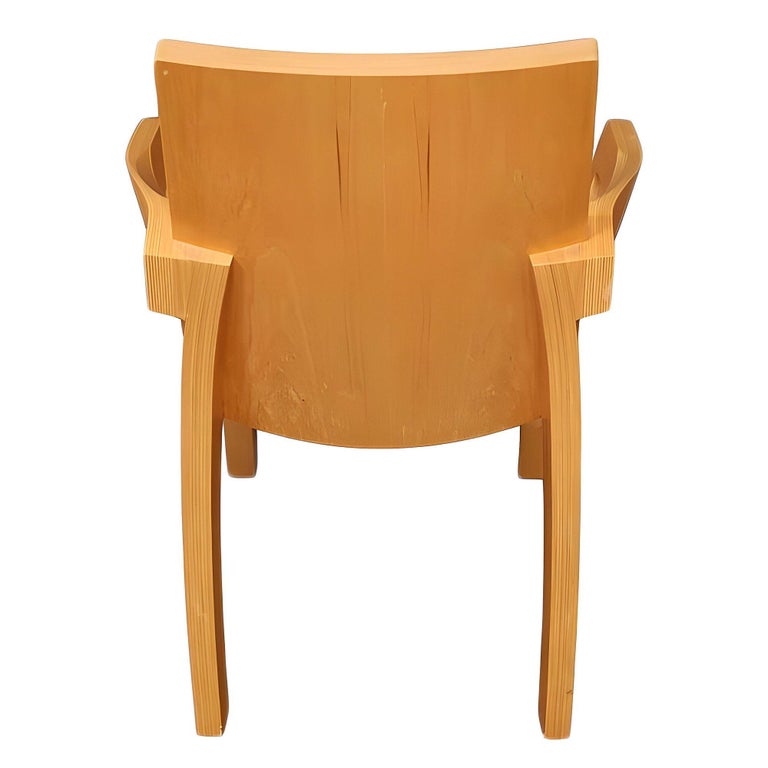 Dakota Jackson Maple Wood "Library" armchairs, Set of Four