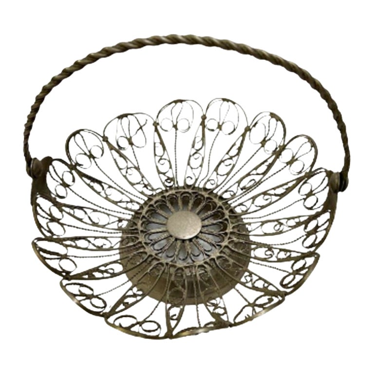 Russian Woven Brass Fruit Moskva Basket Bowl