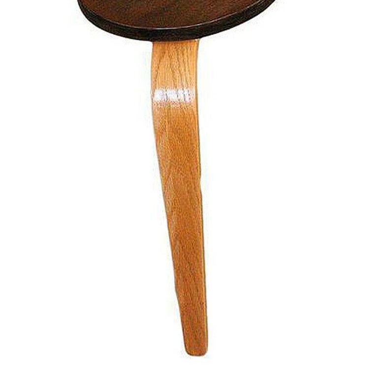 Jens Risom Style Two-tone Stepped Biomorphic Bent Plywood & Mahogany Side Table