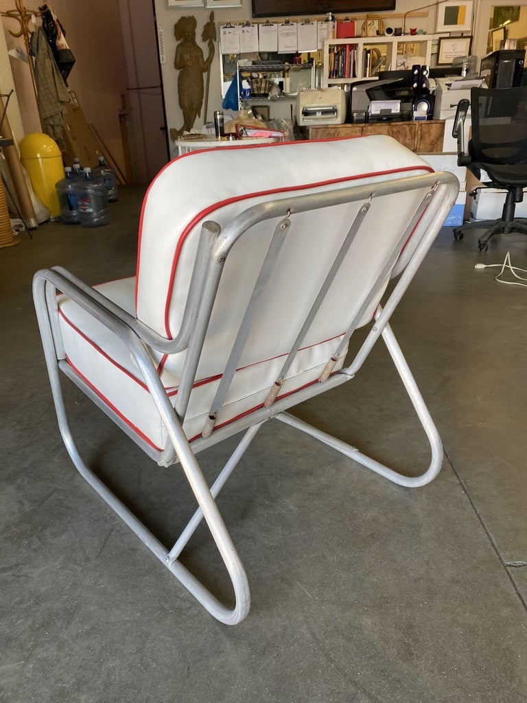 Aluminum Patio/Outdoor Mid-century Lounge Chair With Speed Arms