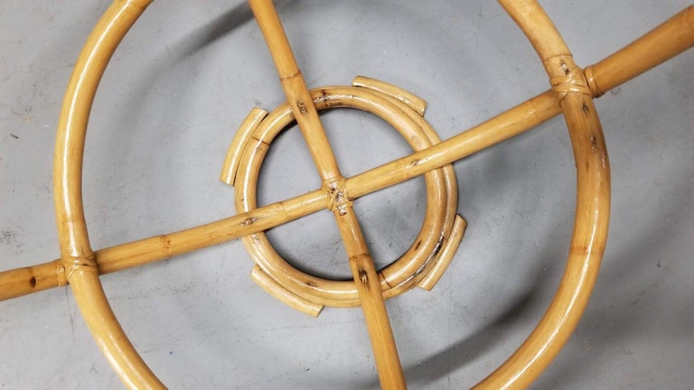 Restored Rattan Glass Top Coffee Table