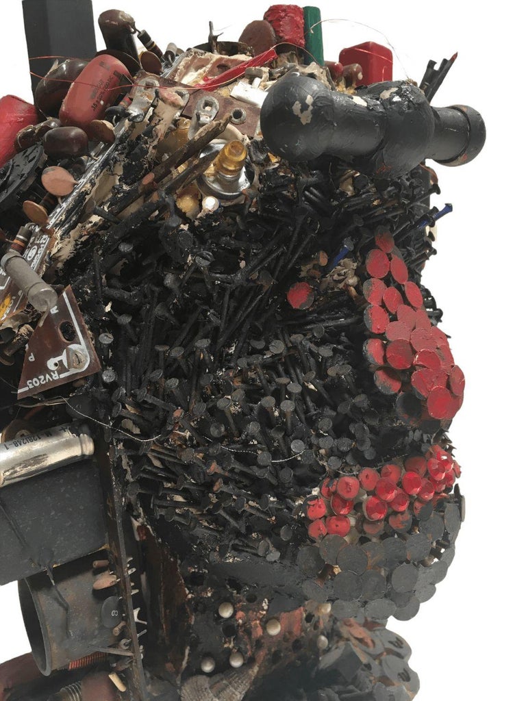 Vintage Microchip Sculpture Featuring a Lady's Head